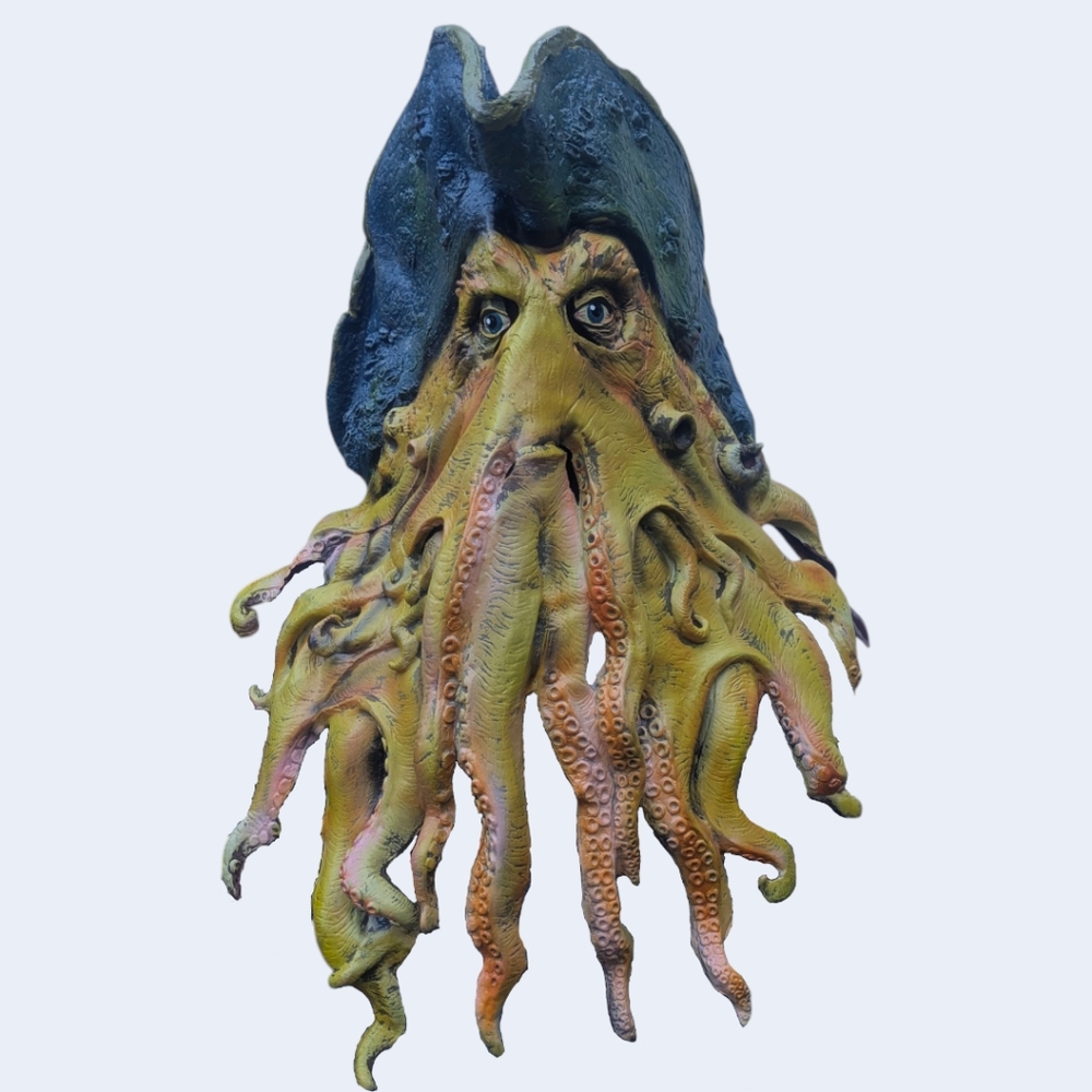 Disney 2006 Disguise Pirates of the Caribbean Davy Jones Rubber Mask. RARE